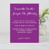 パープル銀河系クラスタープラネタリウム結婚ズ 招待状 (スタンド正面)