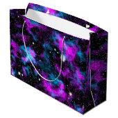 パープル銀河系コズミック宇宙スター ラージペーパーバッグ (裏面アングル)