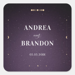 パープル銀河系シナ金ゴールドミスティックムーン結婚ズ スクエアシール