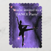 パープル銀河系ダンスバースデーパーティ招待状 (正面/裏面)