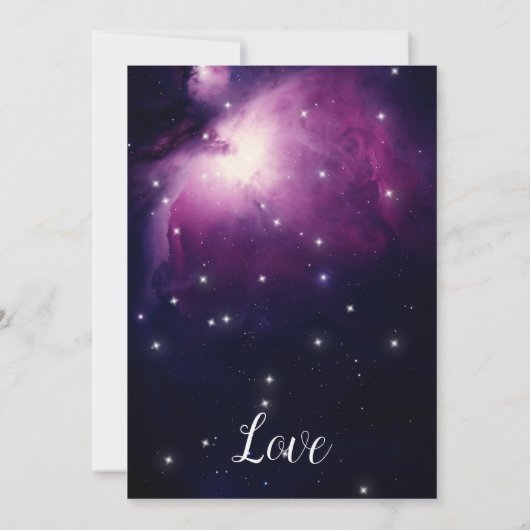 パープル銀河系天星フェアリーライツ結婚ズ 招待状 (裏面)