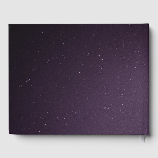 パープル銀河系天星空金ゴールドムーン結婚ズ ゲストブック (裏面)