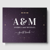 パープル銀河系天星空金ゴールドムーン結婚ズ ゲストブック (正面)
