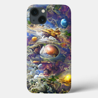 パープル銀河系太陽の系 iPhone 13ケース
