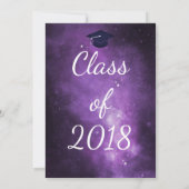 パープル銀河系宇宙卒業パーティー招待状 招待状 (裏面)
