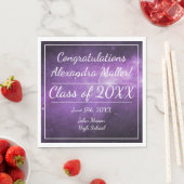 パープル銀河系宇宙卒業紙ナプキンス スタンダードランチョンナプキン (インサイチュ)