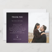 パープル銀河系星空の夜ダークシナ結婚ンス サンキューカード (正面)