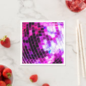 パープル鏡ディスコボール スタンダードカクテルナプキン (インサイチュ)