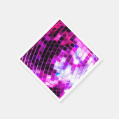 パープル鏡ディスコボール スタンダードカクテルナプキン (角)