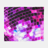 パープル鏡ディスコボール フリースブランケット (正面(横))