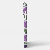 パープル開花フローラシームレスパタパーソナライズされたーン iPhoneケース (左側面)