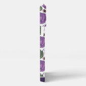 パープル開花フローラシームレスパタパーソナライズされたーン iPhoneケース (右側面)