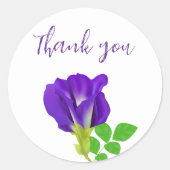 パープル開花フローラ ラウンドシール (正面)