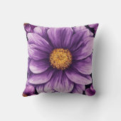 パープル開花ペン描エレガンス クッション (裏面)