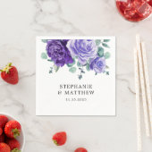 パープル開花ユーカリプタスボタニッ結婚クス スタンダードカクテルナプキン (インサイチュ)