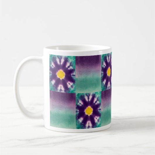 パープル開花 コーヒーマグカップ (左)