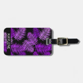 パープル離れパームパーソナライズされたラゲッジタグ ラゲッジタグ (正面横)