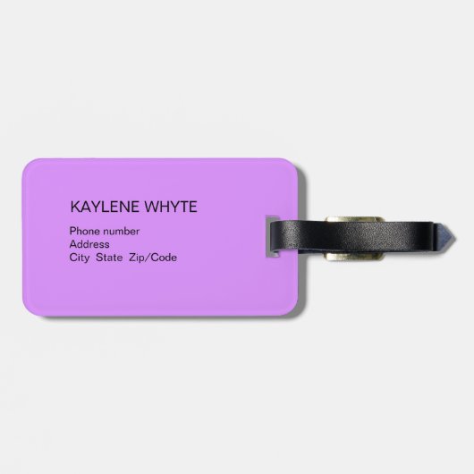 パープル離れパームパーソナライズされたラゲッジタグ ラゲッジタグ (裏面横)