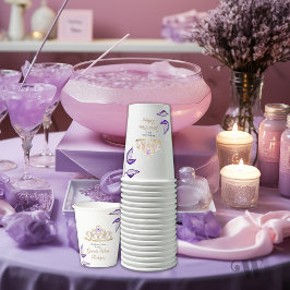 パープル離れ金ゴールドティアラキンセアニラ 紙コップ