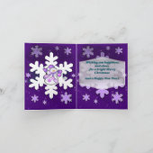 パープル雪だるまクリスマスカード シーズンカード (内部)