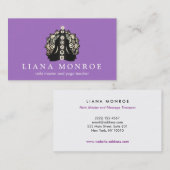 パープル霊気&ヨガ先生ロータス&チャクラ 名刺 (正面/裏面)