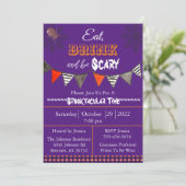 パープル食べドリンクとホラーハローウィンパーティ 招待状 (スタンド正面)