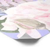 パープル香水ボトルフローラかわいらしシックモノグラム ポスター (角)