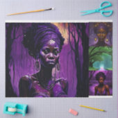 パープル魔法アフリカ系アメリカ人ブードゥーデクページ 薄葉紙 (クラフト)