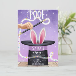 パープル魔法ショー誕生日 招待状