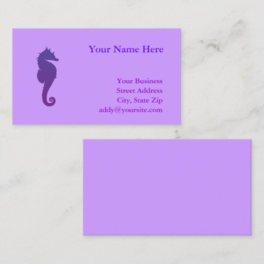 パープル魔法シーホース 名刺 (正面/裏面)