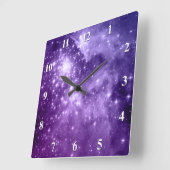 パープル魔法星 スクエア壁時計 (傾斜)
