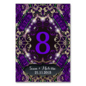 パープル魔法金ゴールドスパークルテーブル番号カード テーブルナンバー (裏面)