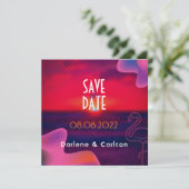 パープル鮮やかサンセットカスタム写真 セーブザデート (スタンド正面)