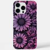 パープル鮮やかピンクデイジーフローライラストレーション Case-Mate iPhoneケース (裏面)