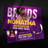 パープル鮮やかブレイド&ウィッグのヘアブレイディングサロン チラシ