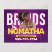 パープル鮮やかブレイド&ウィッグのヘアブレイディングサロン ポストカード (正面)