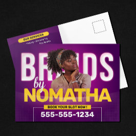 パープル鮮やかブレイド&ウィッグのヘアブレイディングサロン ポストカード