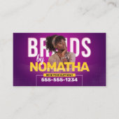 パープル鮮やかブレイド&ウィッグのヘアブレイディングサロン ロイヤリティカード (正面)