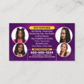 パープル鮮やかブレイド&ウィッグのヘアブレイディングサロン 名刺 (裏面)