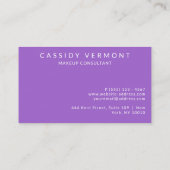 パープル鮮やかメイクアップヘアコンサルタント 名刺 (裏面)