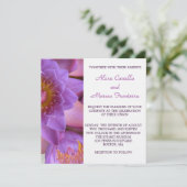 パープル鮮やかロータスフラワー結婚式招待状 招待状 (スタンド正面)