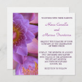 パープル鮮やかロータスフラワー結婚式招待状 招待状 (正面/裏面)
