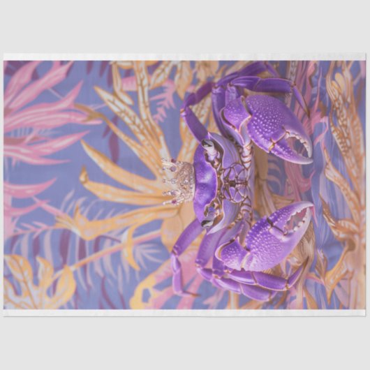 パープル鮮やかヴィンテージフローラキングカニデクページ 薄葉紙 (正面)