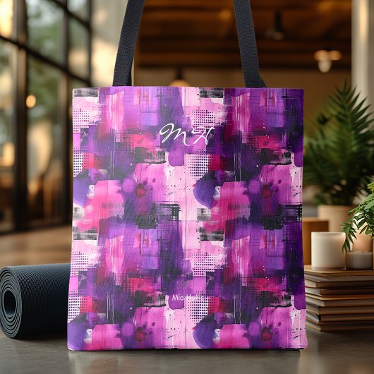 パープル鮮やか抽象芸術パーソナライズされたトートバッグ トートバッグ