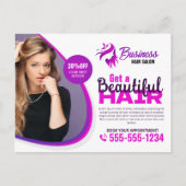 パープル鮮やか美容師サロン美しいメーキャップ ポストカード (正面)