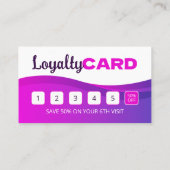 パープル鮮やか美容師サロン美しいメーキャップ ロイヤリティカード (裏面)