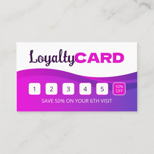 パープル鮮やか美容師サロン美しいメーキャップ ロイヤリティカード (裏面)