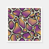 パープル鮮やか&金ゴールド牛のプリントパターンの分離 スタンダードカクテルナプキン (正面)