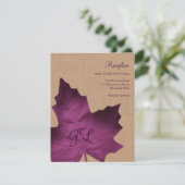 パープル麻の袋のイニシャル入り披露宴カード 招待状 (スタンド正面)