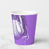パープル10代の誕生日ネット&バレーボールスポーツ 紙コップ (正面)